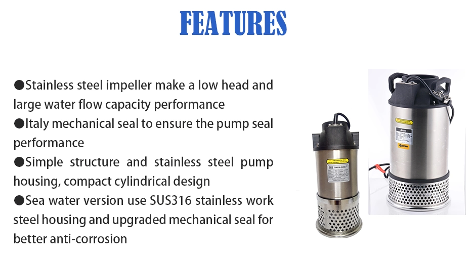 Axial Flow Large Capacity Stainless Steel Centrifugal Fishery Fishpond Koi Farm Agricultural Irrigation Submersible Water Circulation Pump Water Pumping Machine