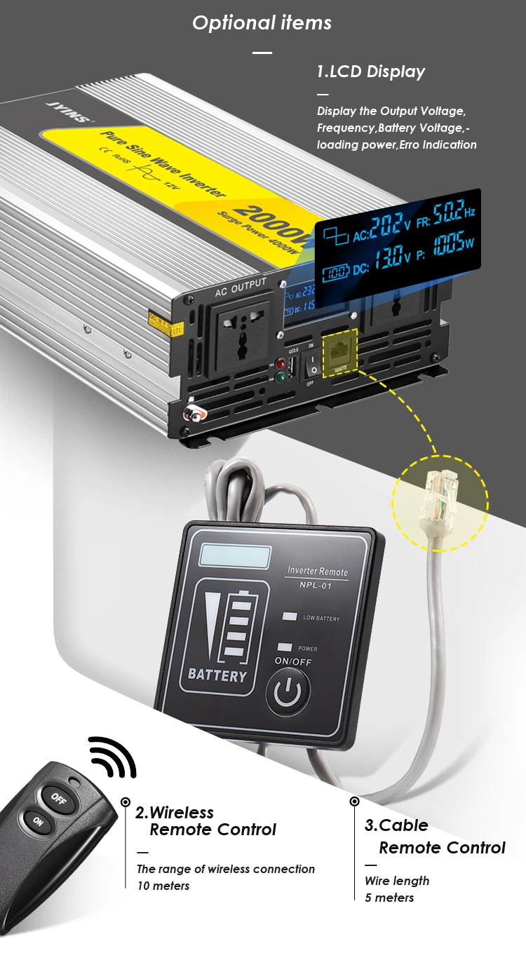 1000W/2000W/3000W/4000W/5000W/6000W Pure Sine Wave Power Inverter